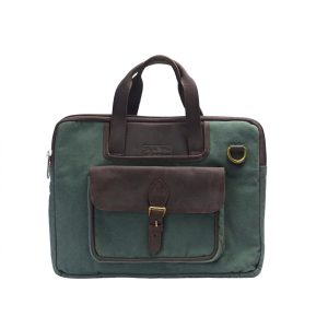Kazuri canvas/leather laptop bag